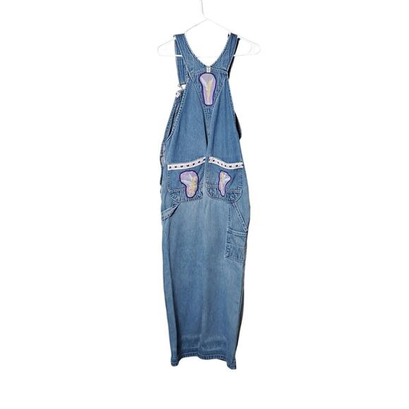 Vintage KEY Waist 32 Disney Tinkerbell Tinker Peterpan Denim Jeam Overalls - Picture 8 of 12
